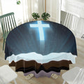 Shining Holy Bible Print Waterproof Round Tablecloth