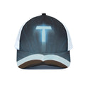 Shining Holy Bible Print White Mesh Trucker Hat