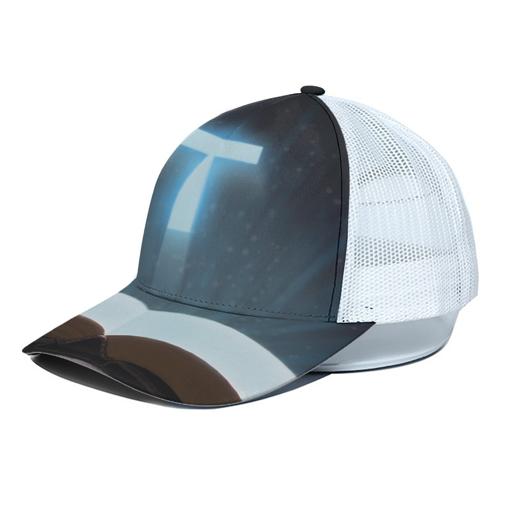 Shining Holy Bible Print White Mesh Trucker Cap