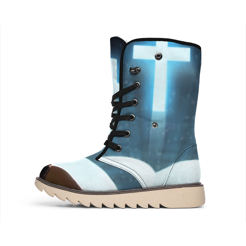 Shining Holy Bible Print Winter Boots