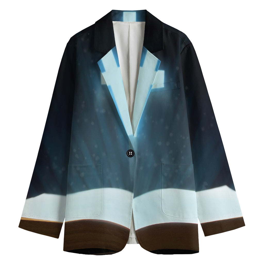 Shining Holy Bible Print Women's Cotton Blazer