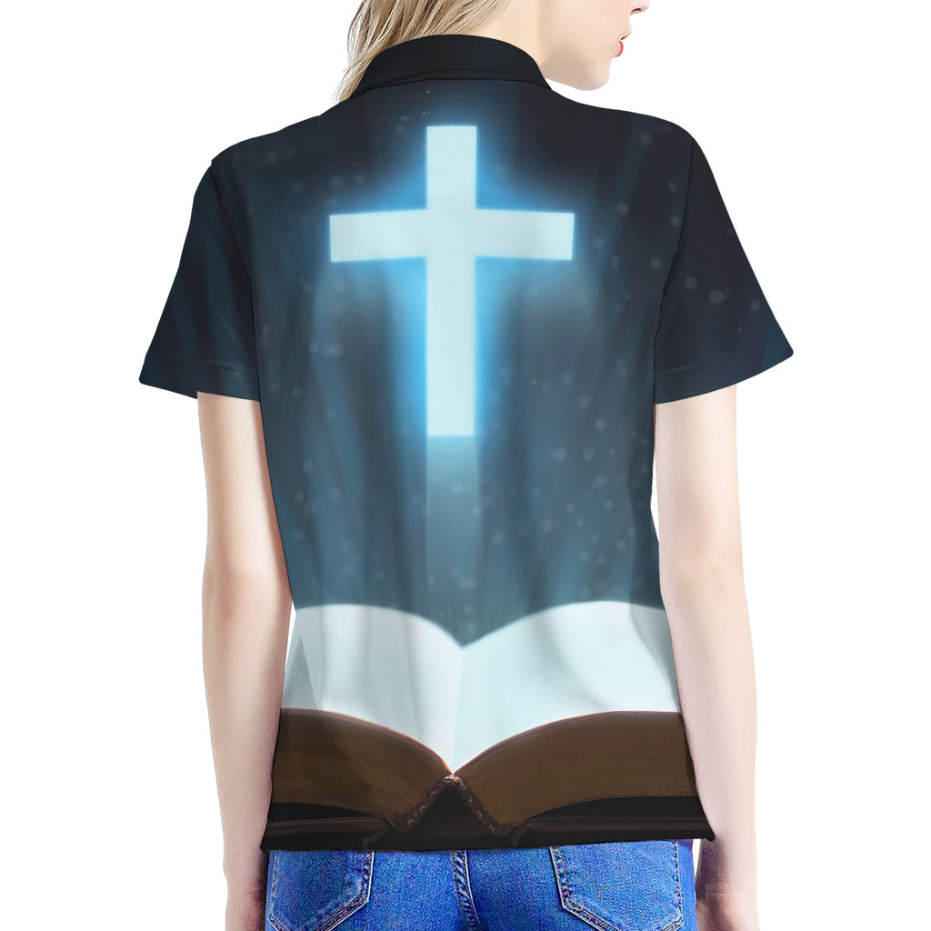 Shining Holy Bible Print Women's Polo Shirt