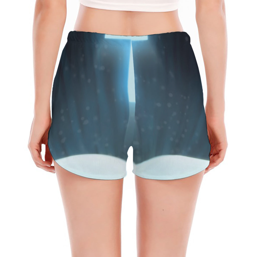 Shining Holy Bible Print Women's Split Running Shorts