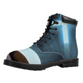 Shining Holy Bible Print Padded Collar Lace Up Boots