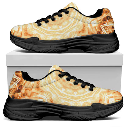 Shining Kaleidoscope Print Black Chunky Shoes