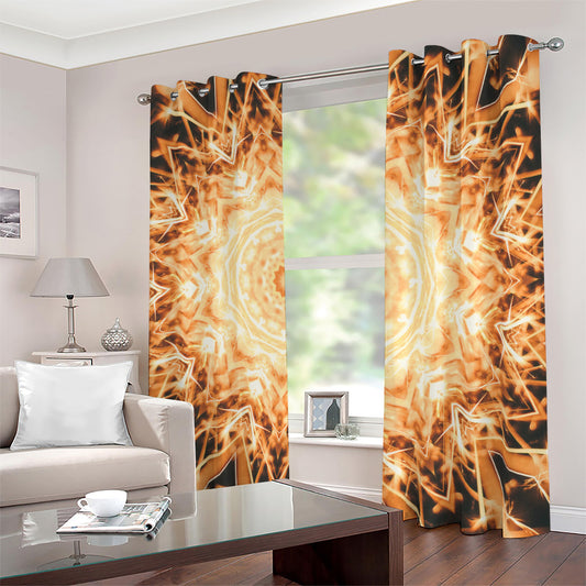 Shining Kaleidoscope Print Blackout Grommet Curtains