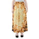 Shining Kaleidoscope Print Chiffon Maxi Skirt
