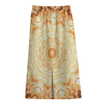 Shining Kaleidoscope Print Cotton Front Slit Maxi Skirt