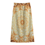 Shining Kaleidoscope Print Cotton Front Slit Maxi Skirt