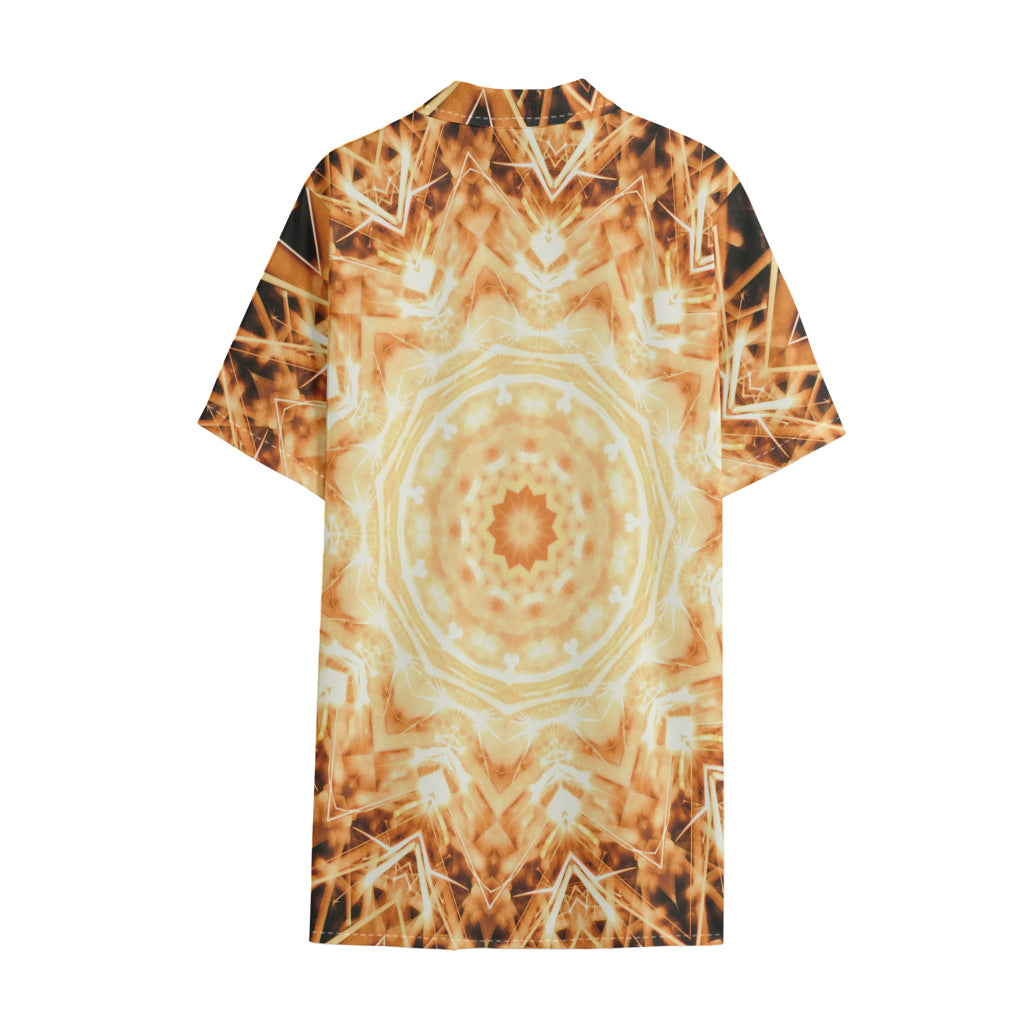 Shining Kaleidoscope Print Cotton Hawaiian Shirt