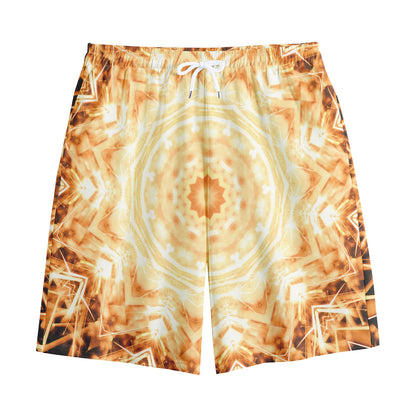 Shining Kaleidoscope Print Cotton Shorts