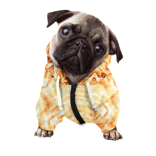 Shining Kaleidoscope Print Dog Zip Up Hoodie