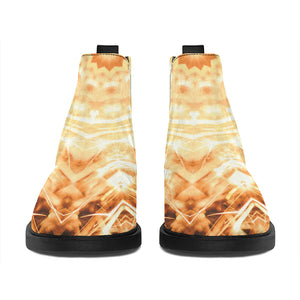 Shining Kaleidoscope Print Flat Ankle Boots