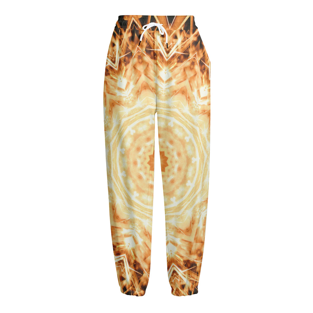 Shining Kaleidoscope Print Fleece Lined Knit Pants