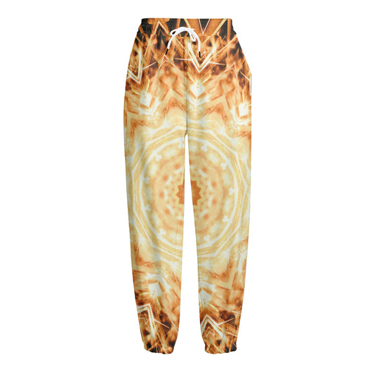 Shining Kaleidoscope Print Fleece Lined Knit Pants