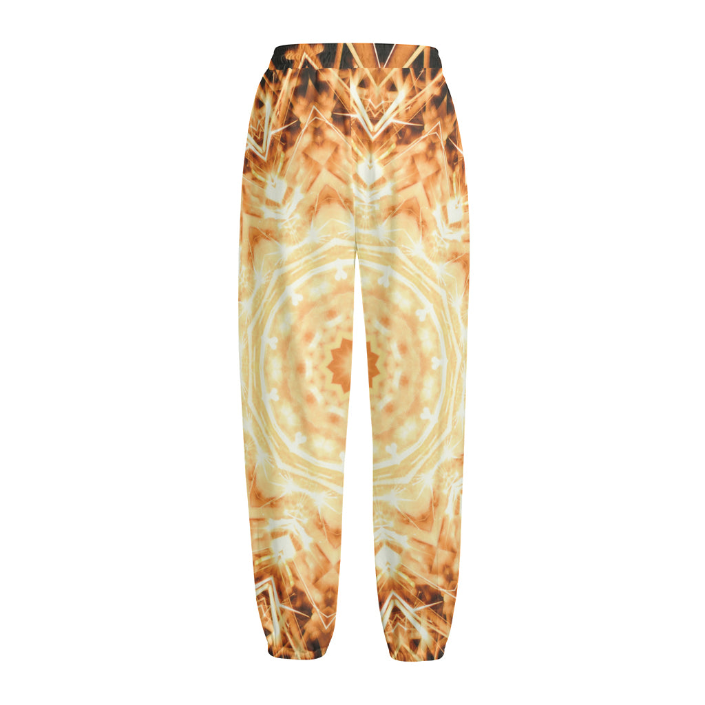 Shining Kaleidoscope Print Fleece Lined Knit Pants