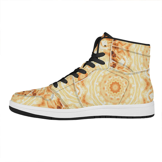 Shining Kaleidoscope Print High Top Leather Sneakers
