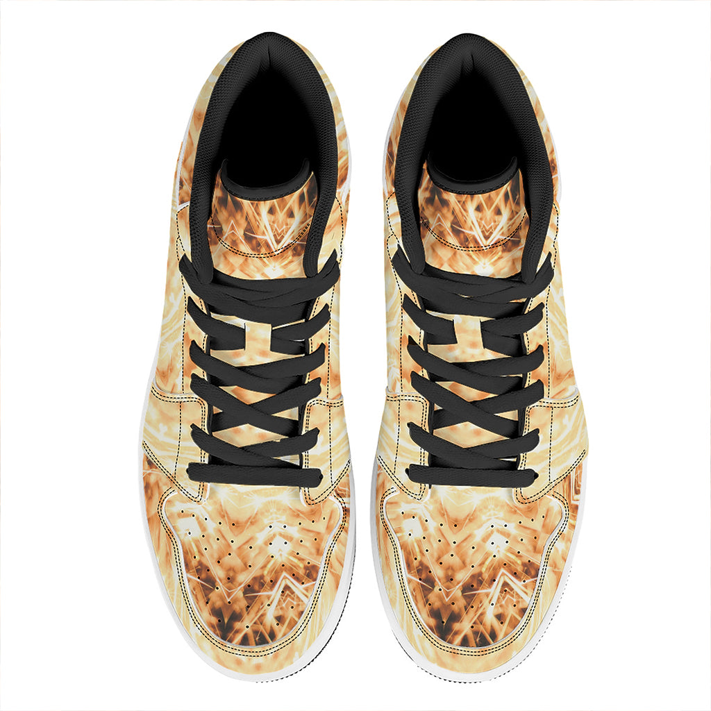 Shining Kaleidoscope Print High Top Leather Sneakers