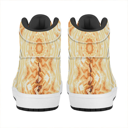Shining Kaleidoscope Print High Top Leather Sneakers