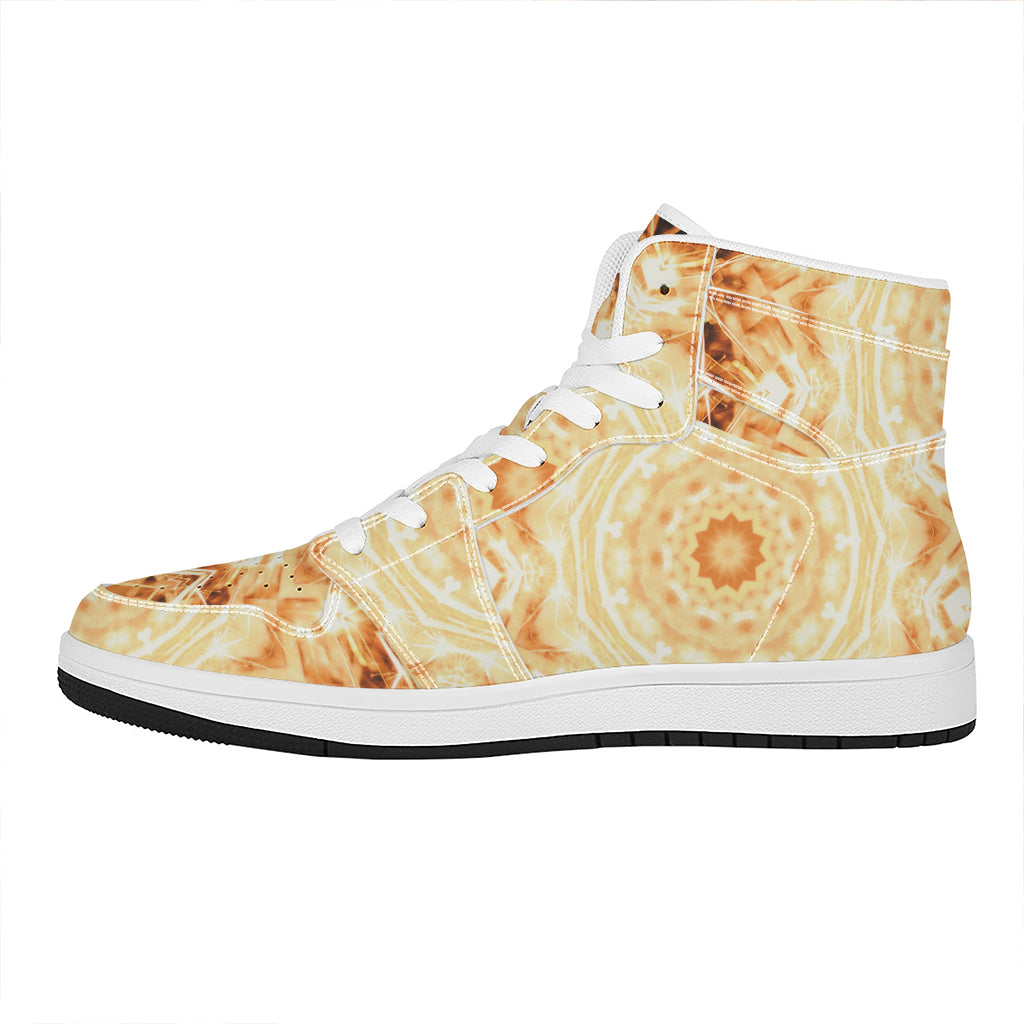 Shining Kaleidoscope Print High Top Leather Sneakers