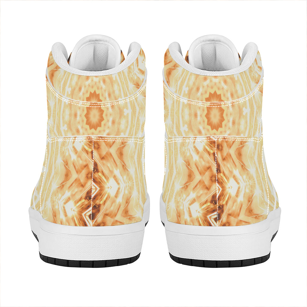 Shining Kaleidoscope Print High Top Leather Sneakers