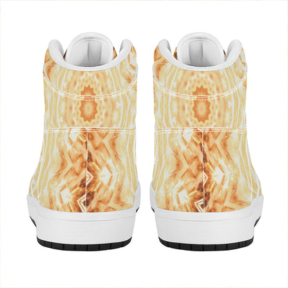 Shining Kaleidoscope Print High Top Leather Sneakers