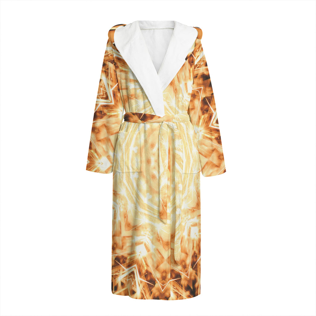 Shining Kaleidoscope Print Hooded Bathrobe