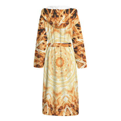 Shining Kaleidoscope Print Hooded Bathrobe