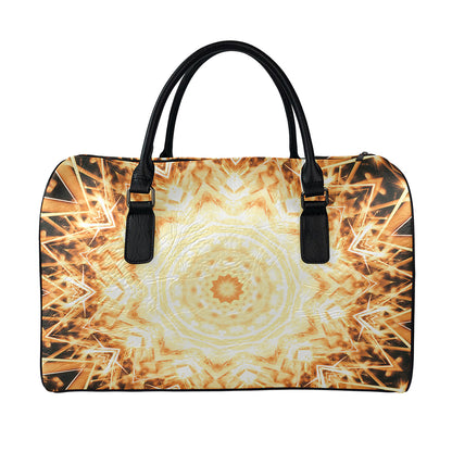 Shining Kaleidoscope Print Leather Duffle Bag