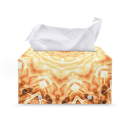 Shining Kaleidoscope Print Leather Tissue Box Cover
