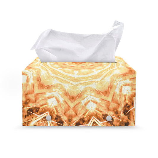 Shining Kaleidoscope Print Leather Tissue Box Cover