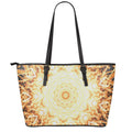 Shining Kaleidoscope Print Leather Tote Bag With Zipper