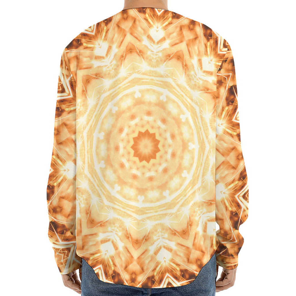 Shining Kaleidoscope Print Long Sleeve Baseball Jersey