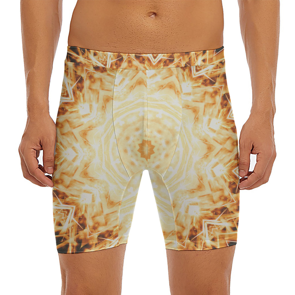 Shining Kaleidoscope Print Men's Long Boxer Briefs