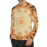 Shining Kaleidoscope Print Men's Long Sleeve Rash Guard
