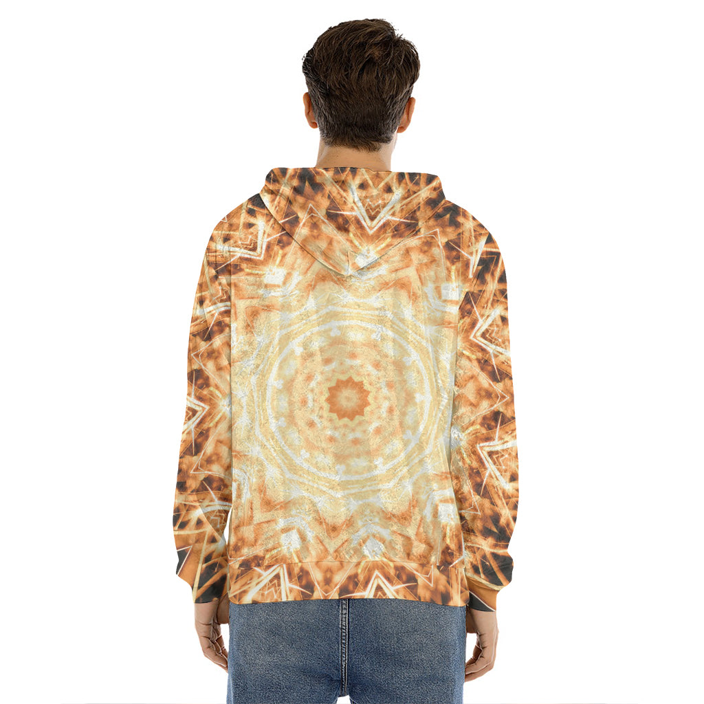 Shining Kaleidoscope Print Men's Velvet Pullover Hoodie