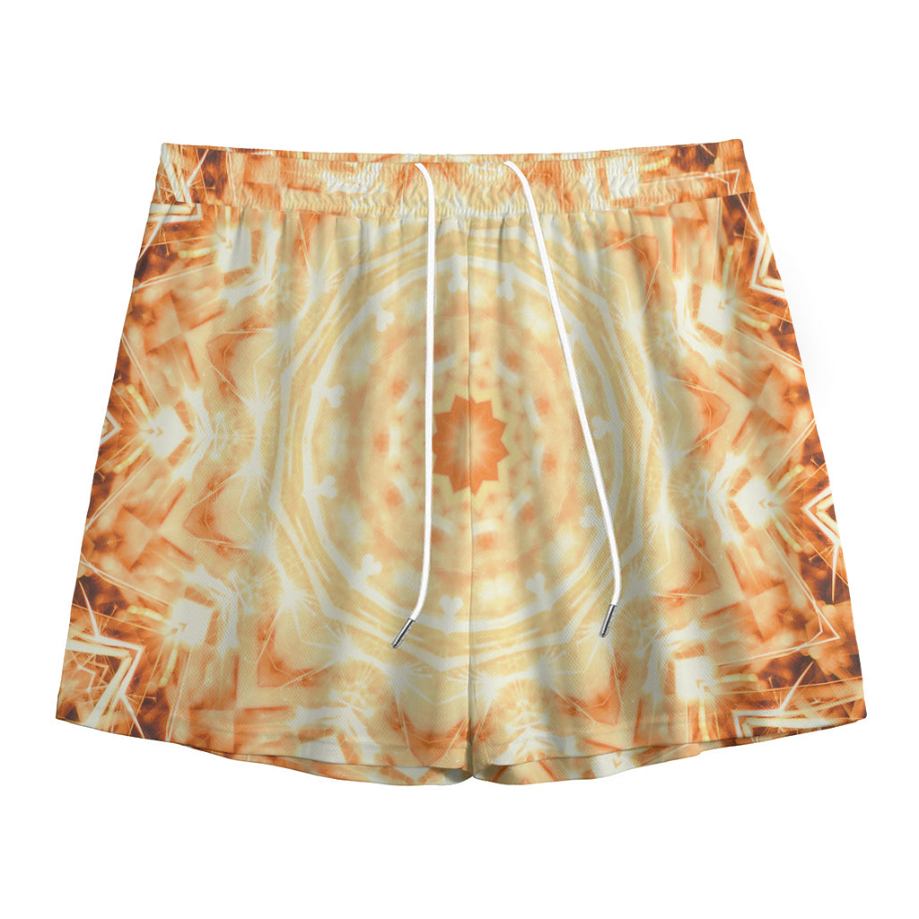 Shining Kaleidoscope Print Mesh Shorts