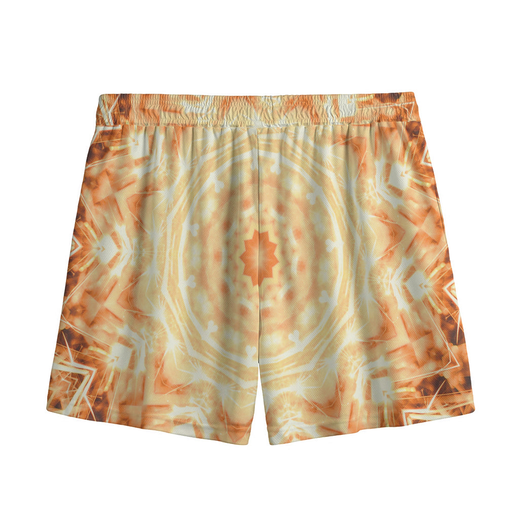 Shining Kaleidoscope Print Mesh Shorts