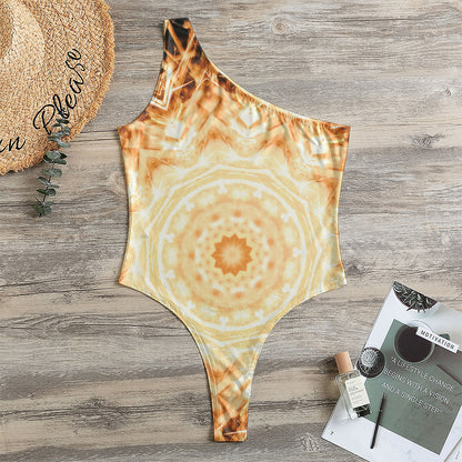 Shining Kaleidoscope Print One Shoulder Bodysuit