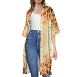 Shining Kaleidoscope Print Open Front Beach Cover Up