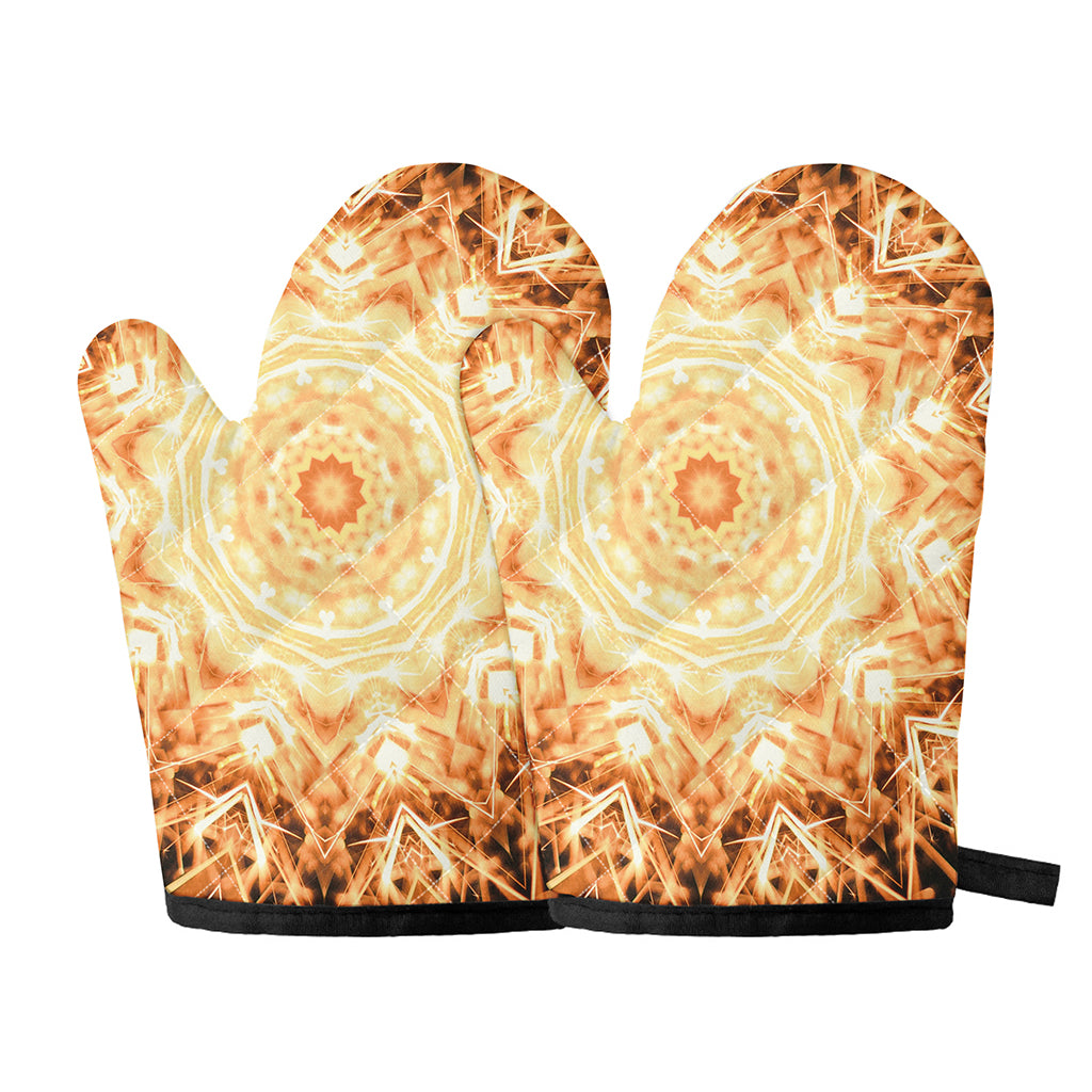 Shining Kaleidoscope Print Oven Mitts