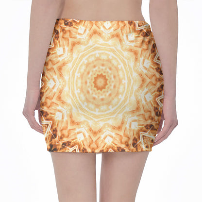 Shining Kaleidoscope Print Pencil Mini Skirt