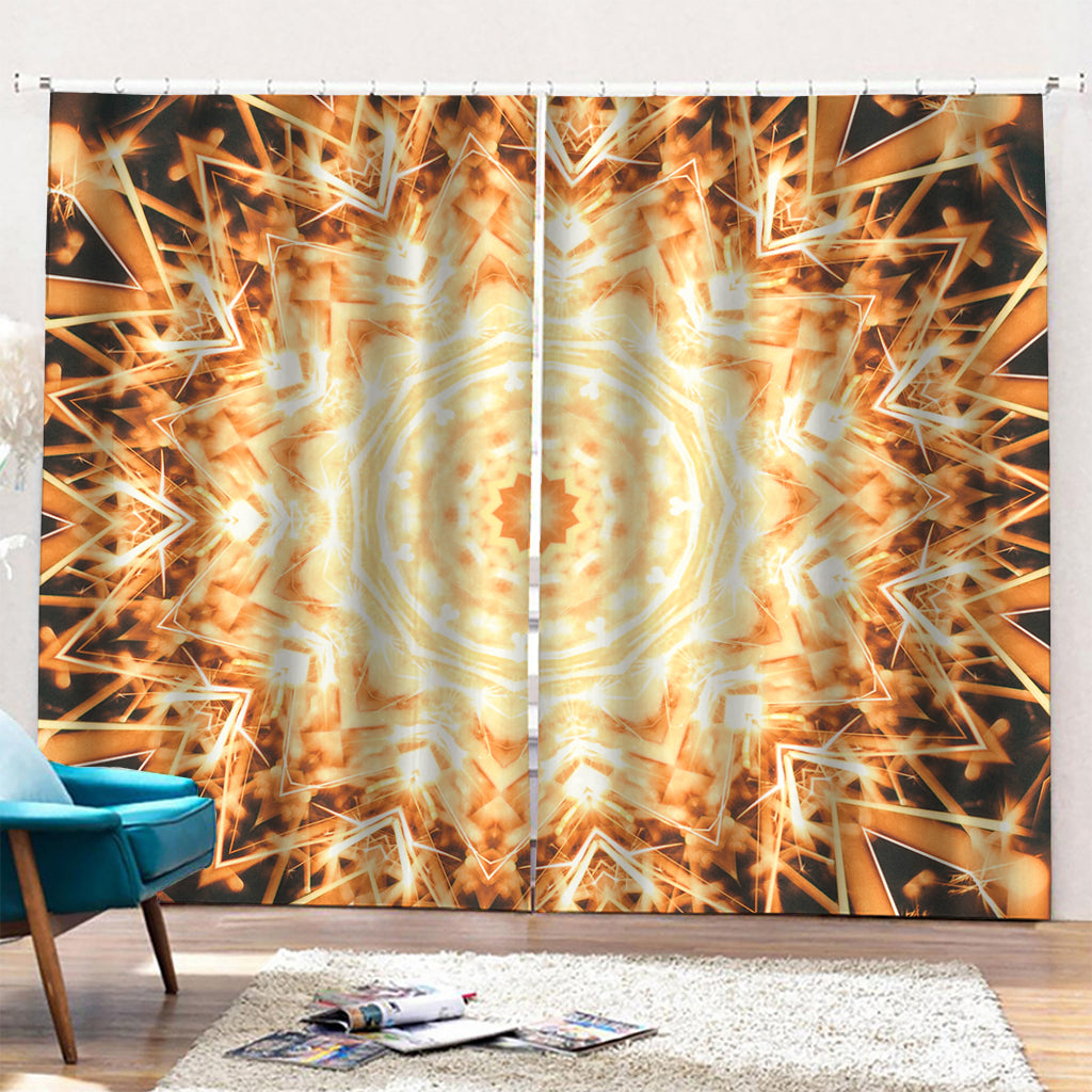 Shining Kaleidoscope Print Pencil Pleat Curtains