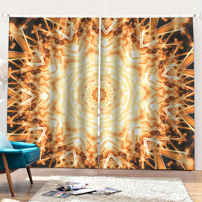 Shining Kaleidoscope Print Pencil Pleat Curtains