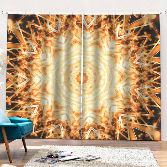 Shining Kaleidoscope Print Pencil Pleat Curtains