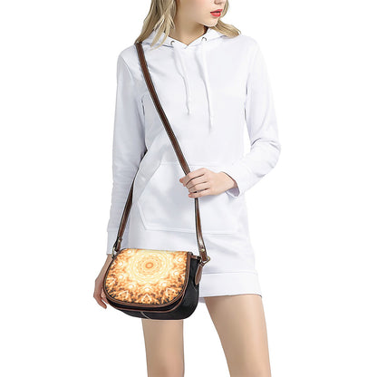 Shining Kaleidoscope Print Saddle Bag