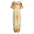 Shining Kaleidoscope Print Short Sleeve Long Nightdress
