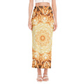 Shining Kaleidoscope Print Side Slit Maxi Skirt