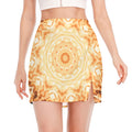 Shining Kaleidoscope Print Side Slit Mini Skirt