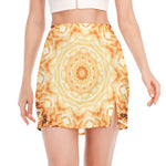 Shining Kaleidoscope Print Side Slit Mini Skirt